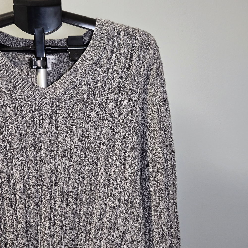 Croft & Barrow Womens Classic Gray V-Neck Sweater Cozy Fall Fashion Size XL